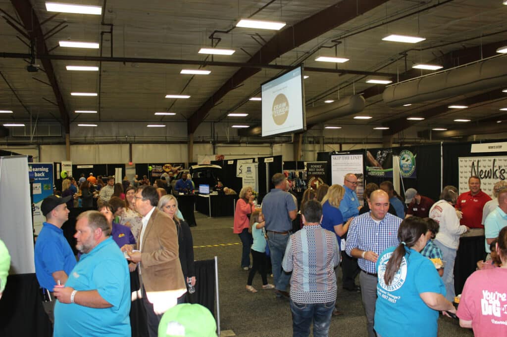 Shot of booths and attendees of the Conway Business Expo.